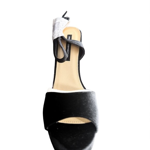 French Connection Taryn - Size 9 - black velvet platform block heels - Picture 1 of 3